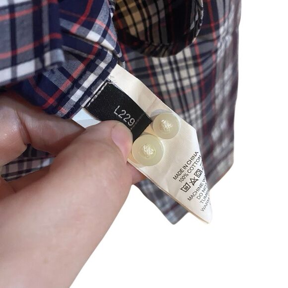 Jack Spade NWT red check wovens navy dress shirt button down large - Picture 4 of 7